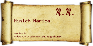 Minich Marica névjegykártya